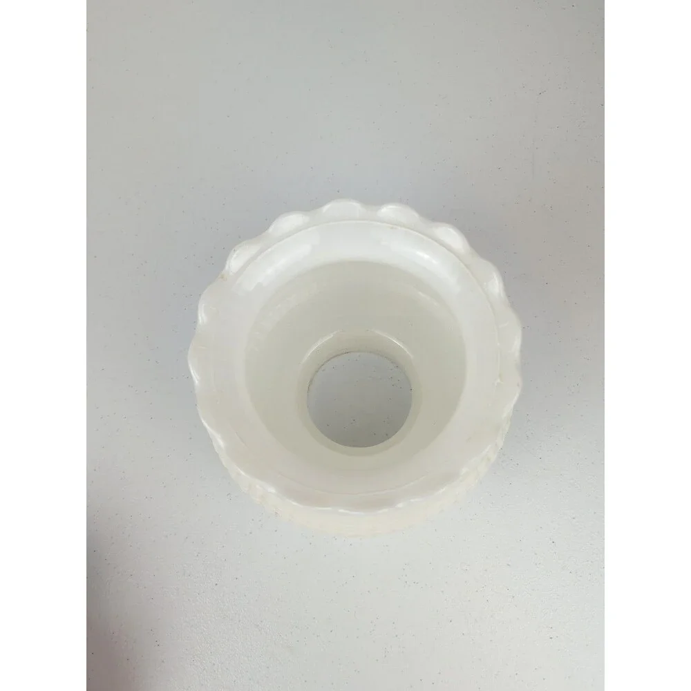Vtg White Milk Glass Hurricane Lamp Shade Hobnail Ruffled Replacement Shade - Picture 3 of 6